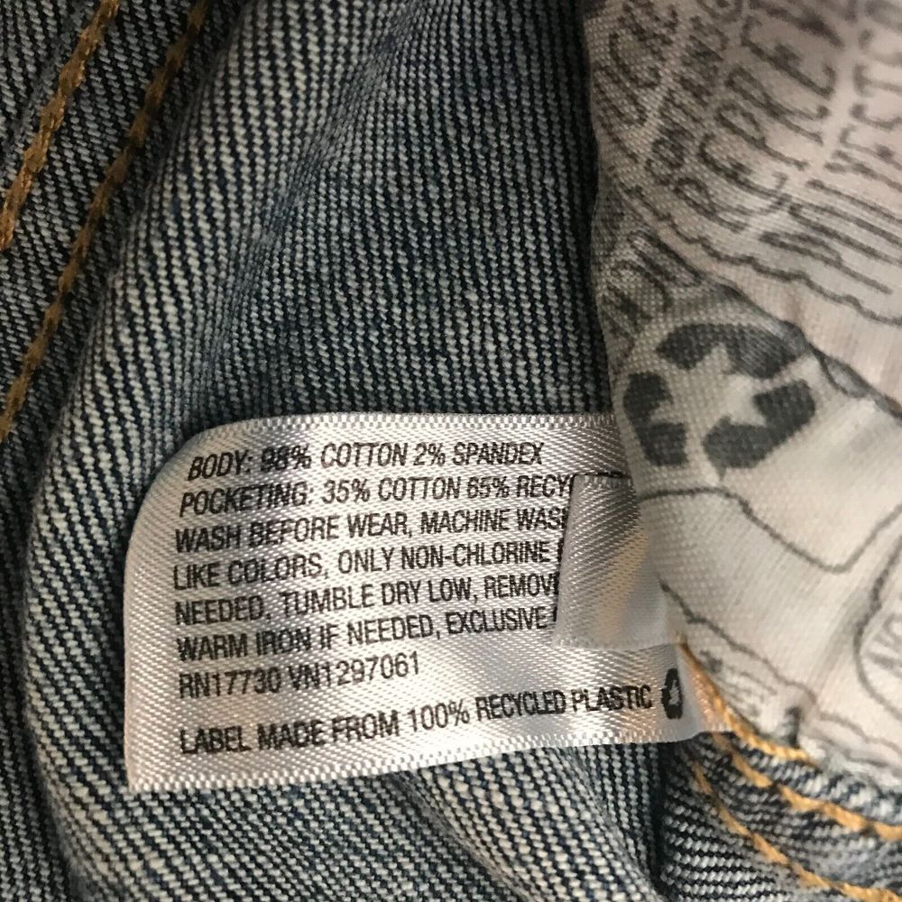 Cat & Jack Denim Jeans Jacket Unisex Kids Small Blue Boys Mindful Humble Happy - Picture 6 of 10